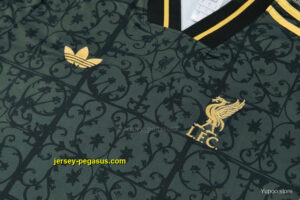 Liverpool Dark Green Short Sleeve Tracksuit + Black Long Pants