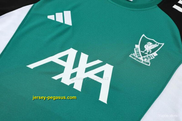 Liverpool Green & Black Short Sleeve+ Black Soccer Shorts
