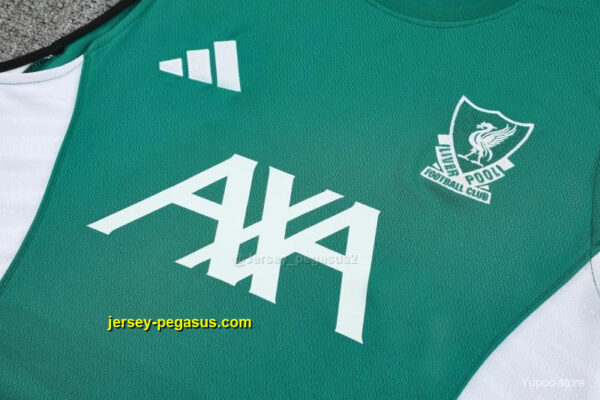 Liverpool Green Sleeveless Training Vest + Black Shorts Set