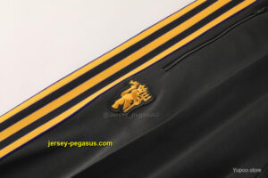 Manchester United 08 Dark Gray Half Zipper Jacket+Long Pants