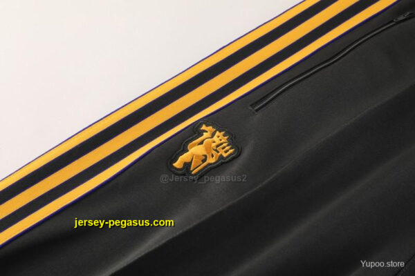 Manchester United 08 Dark Gray Half Zipper Jacket+Long Pants