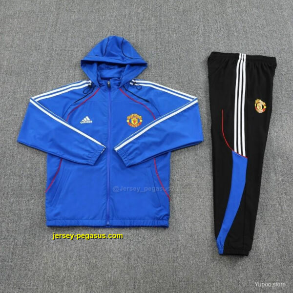 Manchester United Blue Full zipper Jacket Tracksuit+ long pants