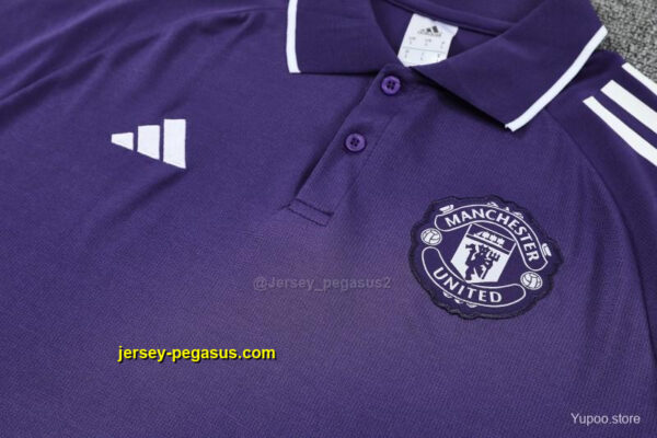 Manchester United Purple Polo Training Shirt + Long Pants Tracksuit