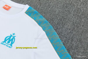 Marseille White&Navy Blue Short Sleeve Tracksuit + Long Pants