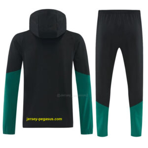 Mexico Black & Dark Green Full Zipper Hooded Jacket Tracksuit + Long Pants