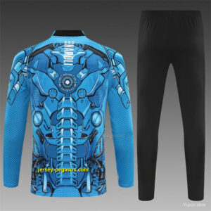 Napoli Light Blue Camouflage Half Zipper Jacket+Long Pants