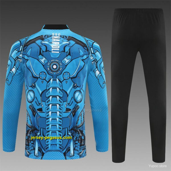Napoli Light Blue Camouflage Half Zipper Jacket+Long Pants