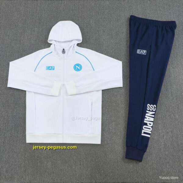 Napoli White Full zipper Jacket Tracksuit+ long pants