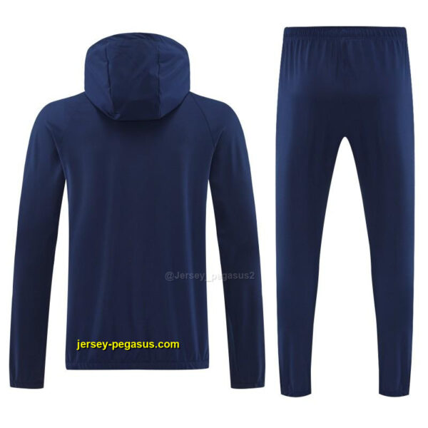 Nike Navy Blue With White logo Full Zipper Hooded Jacket Tracksuit + Long Pants