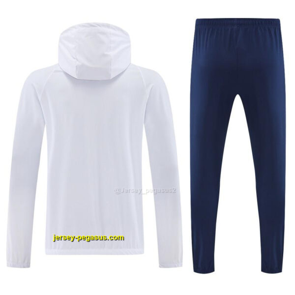Nike White Full Zipper Hooded Jacket Tracksuit +Black Long Pants