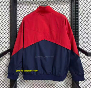 Barcelona Navy Blue with Red Color Block Full Zipper Windbreaker