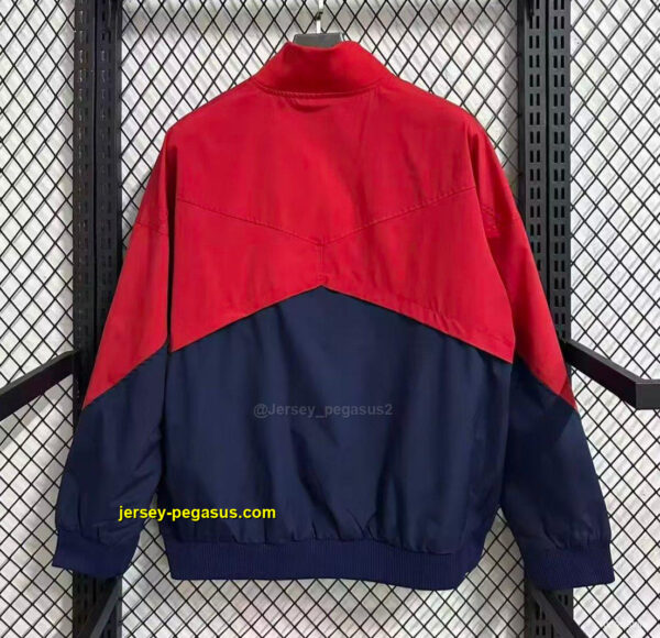 Barcelona Navy Blue with Red Color Block Full Zipper Windbreaker
