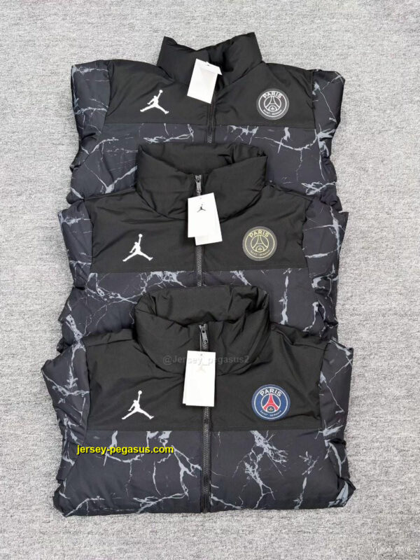 PSG Black with White Marble Pattern Jordan Jacket