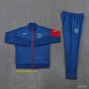 PSG Blue Full Hoodie Zipper Jacket +Long Pants