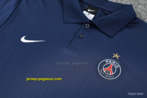 Paris Navy Blue Polo Training Shirt + Long Pants Tracksuit