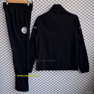 Paris Saint-Germain Black Full zipper Jacket Tracksuit+ long pants