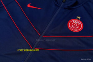 Paris Saint-Germain Navy Blue with Red Chevron Stripe Full Zipper Jacket Tracksu
