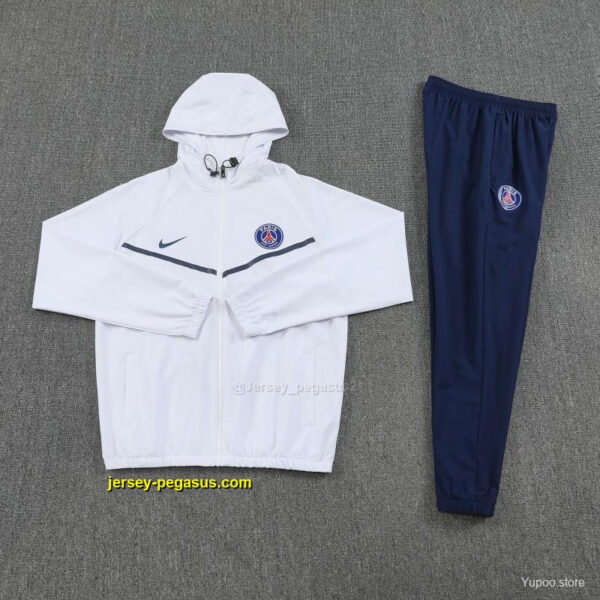 Paris White Full zipper Jacket Tracksuit+ long pants