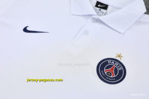 Paris White Polo Training Shirt +Navy Blue Long Pants Tracksuit