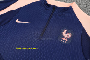 Player Version 2026 France NavyPink Half Zipper Jacket Tracksuit +Long Pants