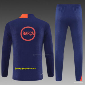 Player Version Barcelona Royal Blue T90 Half Zipper Jacket+Long Pants