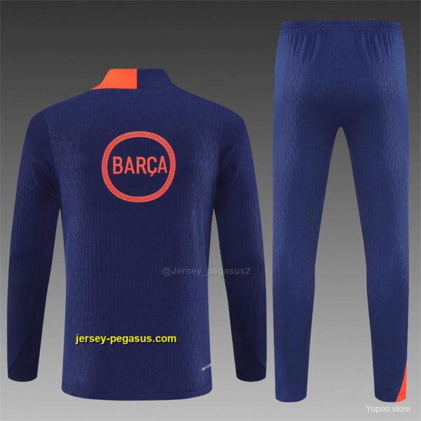 Player Version Barcelona Royal Blue T90 Half Zipper Jacket+Long Pants