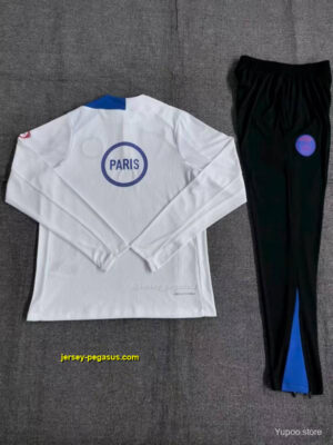 Player Version Kids Paris White T90 Half Zipper Jacket+Long Pants