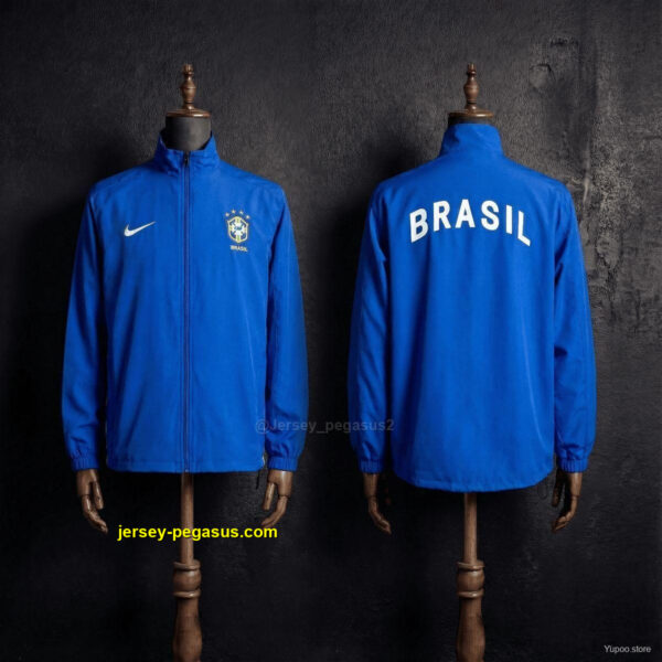 1998 Vintage Style Brazil Blue Jacket Windbreaker