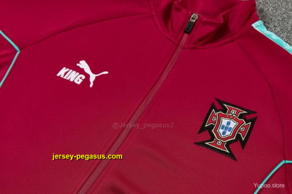 Portugal Red Full Zipper Jacket Tracksuit + Long Pants
