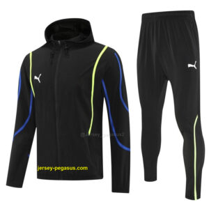 Puma Black Full Zipper Hooded Jacket Tracksuit + Long Pants