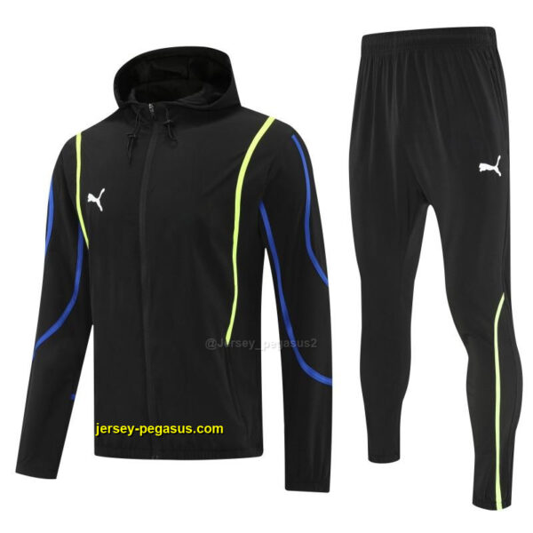 Puma Black Full Zipper Hooded Jacket Tracksuit + Long Pants