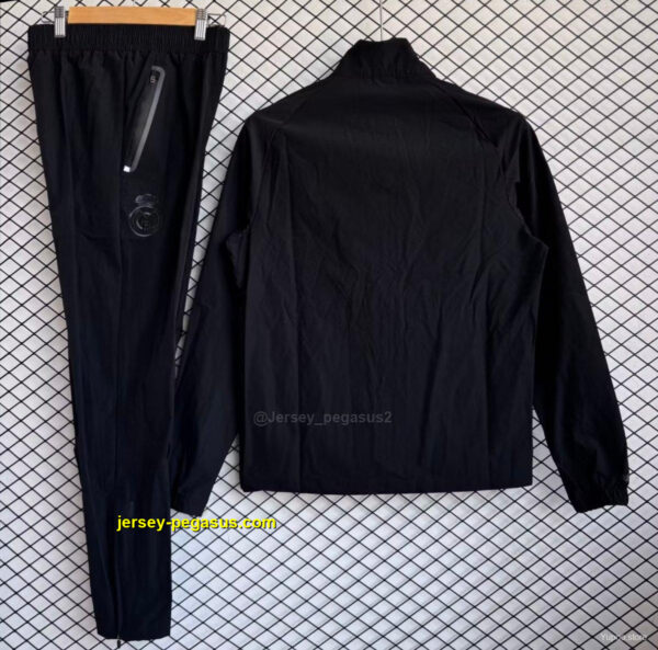Real Madrid Black Full zipper Jacket Tracksuit+ long pants