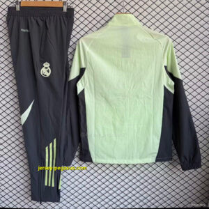Real Madrid Green with Grey Full zipper Jacket Tracksuit+ long pants