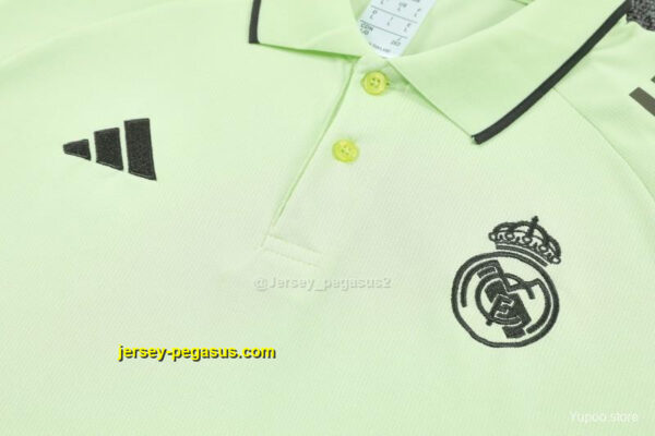 Real Madrid Light Green Polo Training Shirt + Long Pants Tracksuit