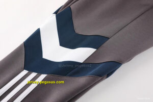 Real Madrid Light Grey Full Zipper Jacket+Long Pants