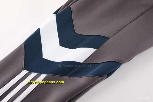 Real Madrid Light Grey Full Zipper Jacket+Long Pants