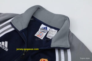 Real Madrid NavyGrey Full Zipper Jacket +Long Pants