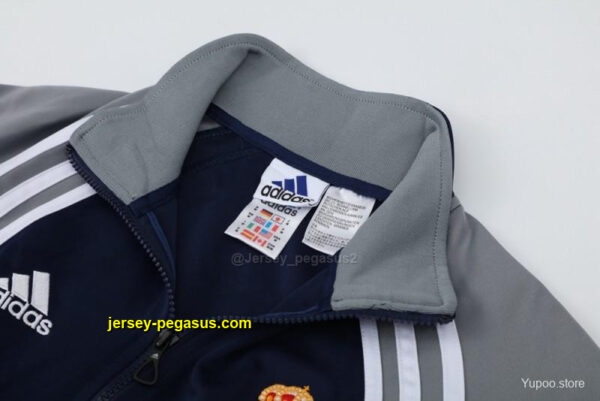Real Madrid NavyGrey Full Zipper Jacket +Long Pants