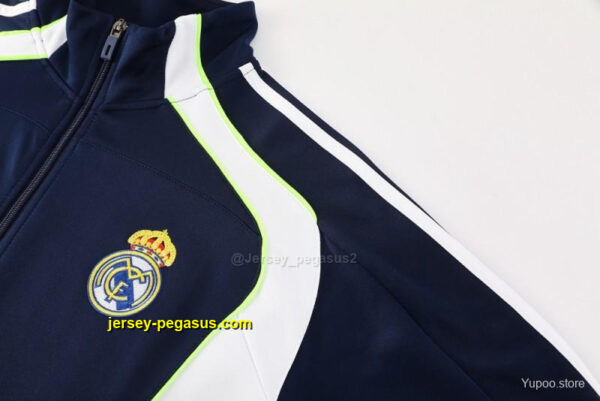 Real Madrid NavyWhite Full Zipper Jacket +Long Pants