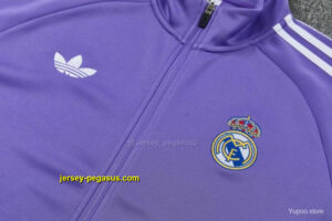 Real Madrid Purple Full Zipper Jacket Tracksuit + Long Pants