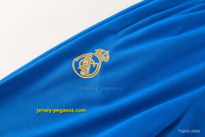 Real Madrid Royal Blue Pullover Hooded Tracksuit + Long Pants