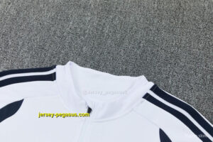 Real Madrid White Half Zipper Jacket Tracksuit + Long Pants