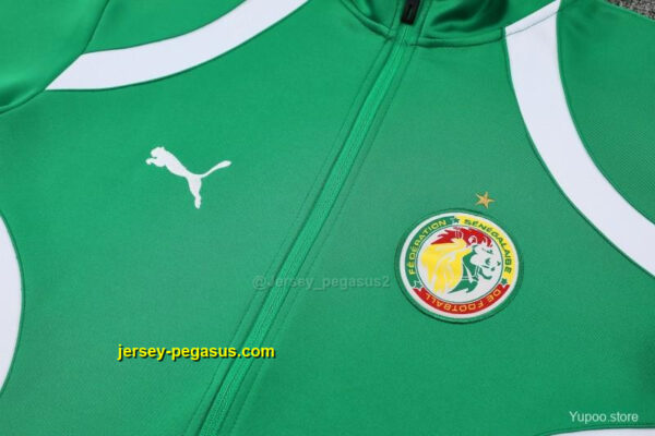 Senegal Green & White Full Zipper Jacket Tracksuit + Long Pants
