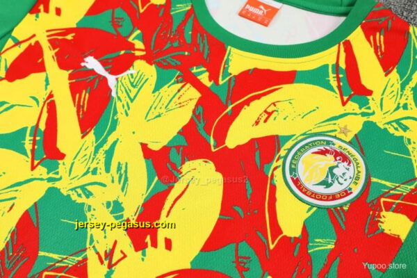 Senegal Green Tropical Floral Print Short Sleeve Training Suit + Shorts