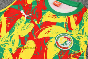 Senegal Green Tropical Floral Print Sleeveless Training Vest +Shorts Set