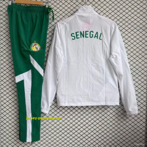 Senegal National Team White with Green Full zipper Jacket Tracksuit+ long pants
