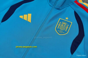 Spain Light Blue Full Zipper Jacket Tracksuit + Long Pants