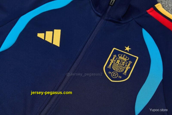 Spain Navy Blue Full Zipper Jacket Tracksuit + Long Pants