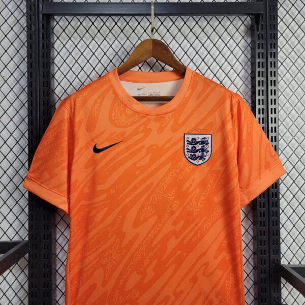 2024 England Goalkeeper Kit Orange UEFA Euro Shirt Football