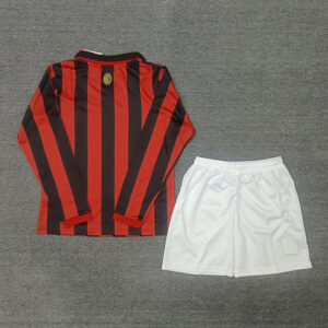 AC Milan 125th Anniversary Red Long Sleeve Kid Kits Youth Apparels Soccer AAAAJe